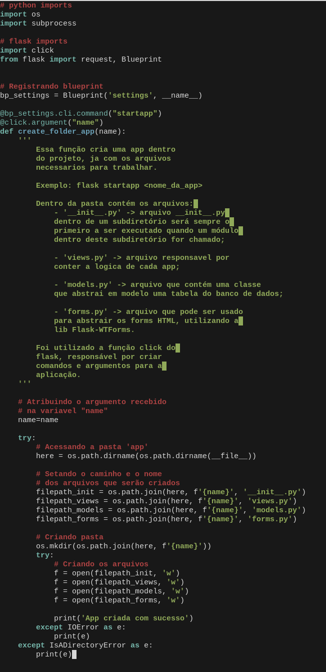 Código settings.py
